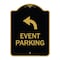 Signmission Event Parking W/ Upper Left Arrow, Black & Gold Aluminum Sign, 18" x 24", BG-1824-24066 A-DES-BG-1824-24066 - alternate 1
